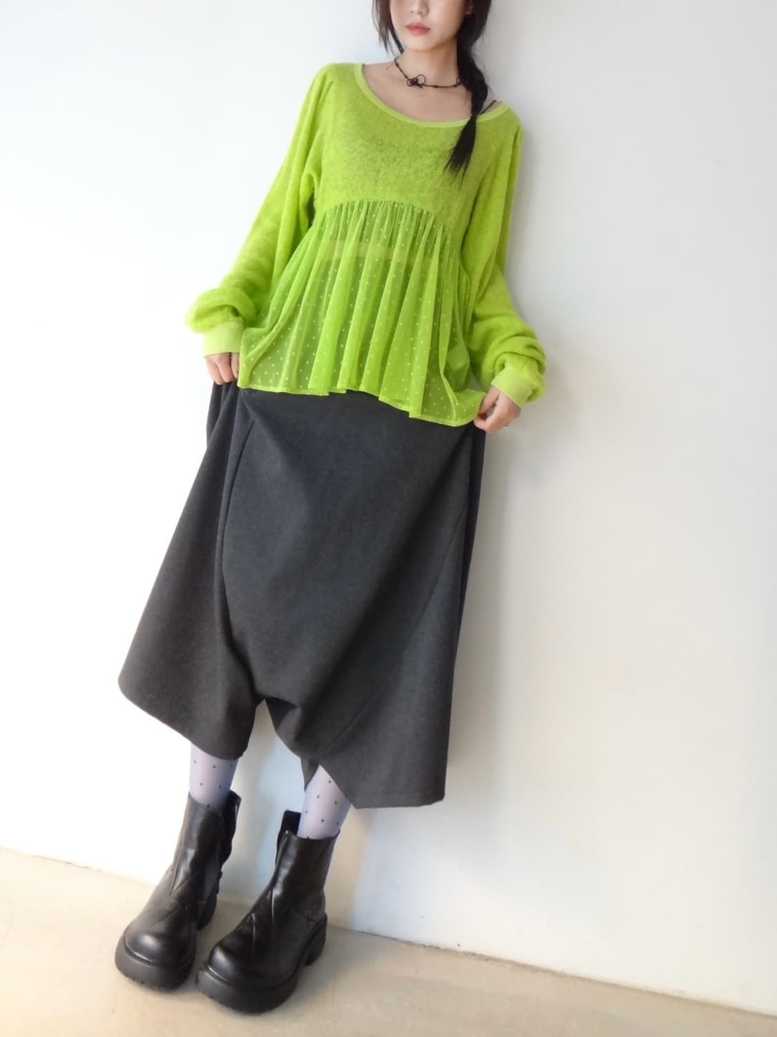 Hybrid Avant Pants Skirt / gray 상품이미지1
