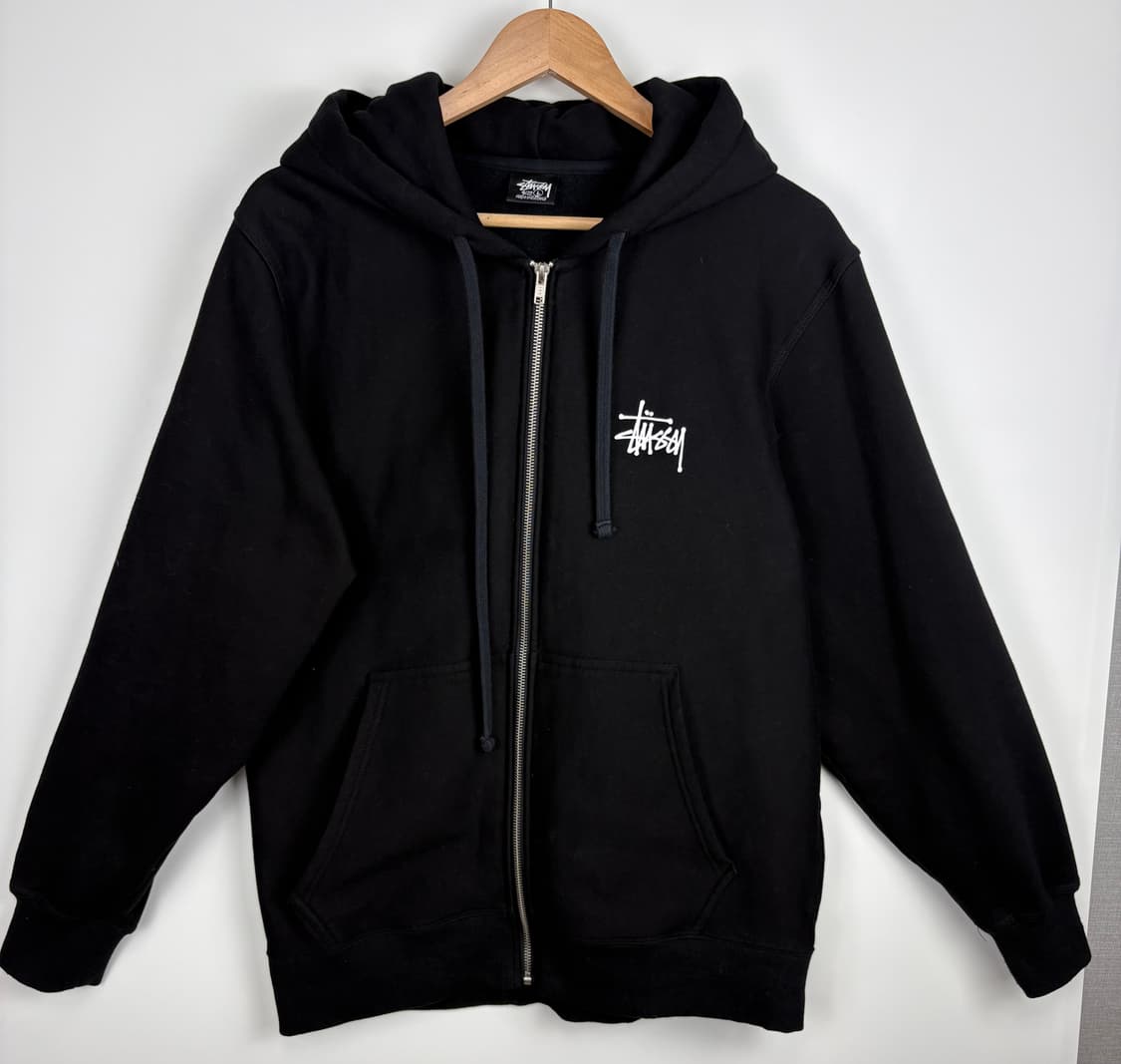 스투시 베이직 로고 기모 후드 집업 상품이미지1