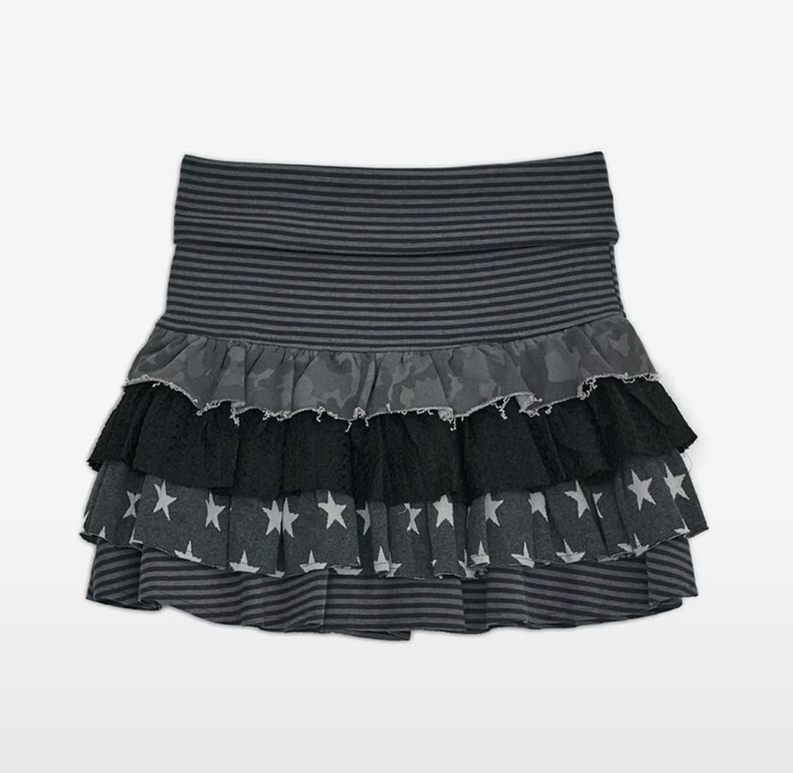 새상품)) 허그유어스킨 캉캉 레이어드 스커트 차콜 상품이미지2