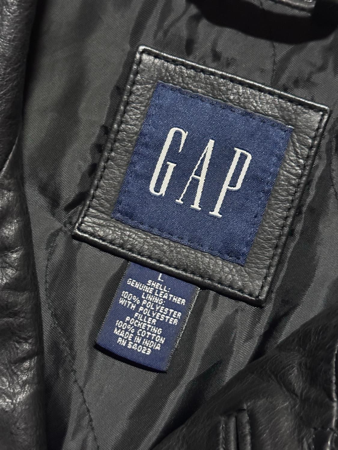 올드갭 GAP 카코트 블랙 카우레더 L 상품이미지6