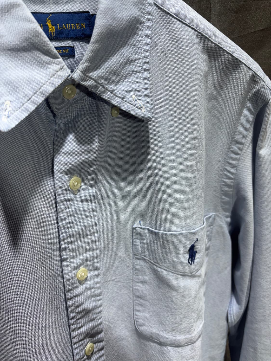 S 폴로랄프로렌 라이트블루 클래식핏 원포켓 코튼 셔츠 상품이미지5