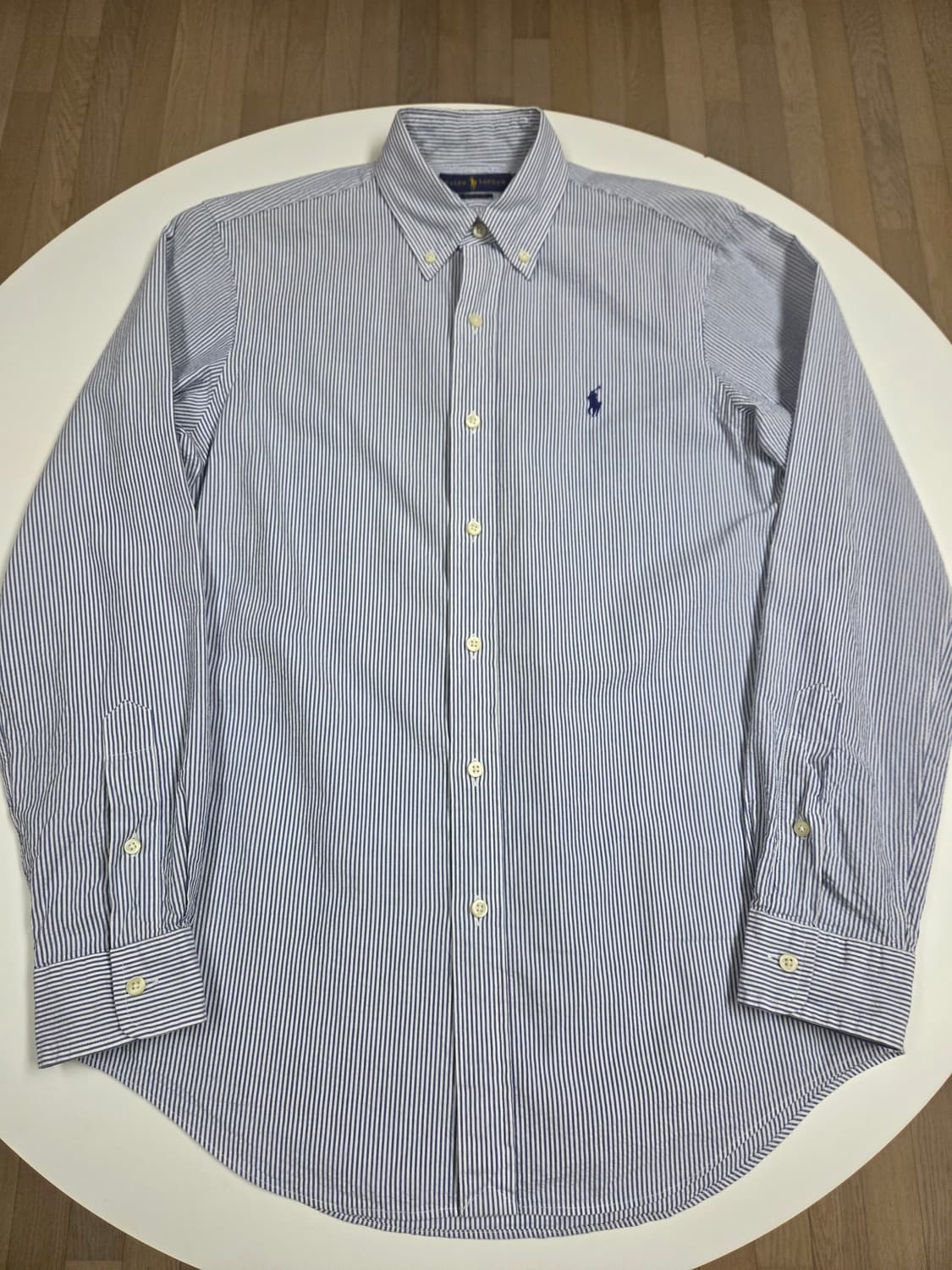 폴로 시어서커 블루 스트라이프 셔츠 s사이즈 상품이미지1