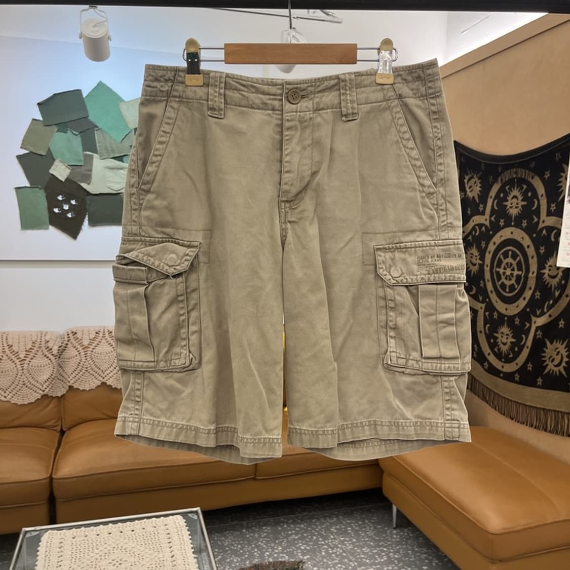 빈티지 캐주얼 스트릿 펑크 포켓레터링 카고 반바지 M C12085 상품이미지3