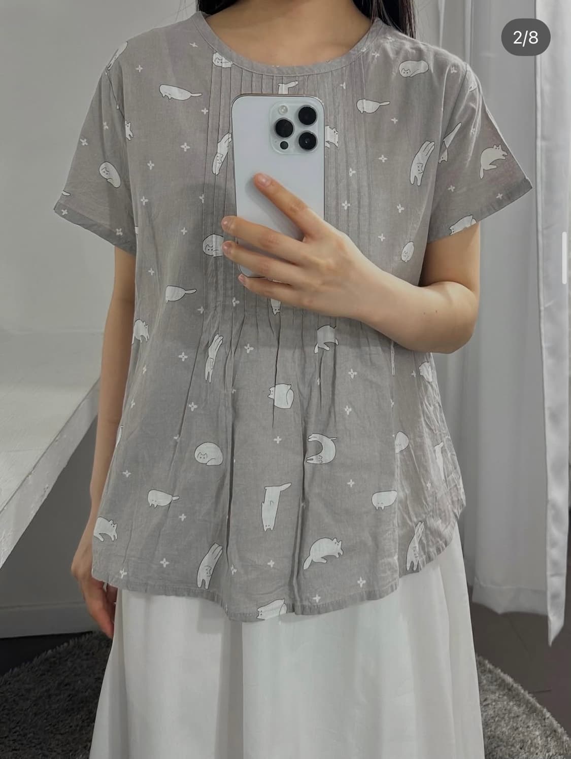 cat flower blouse 상품이미지3