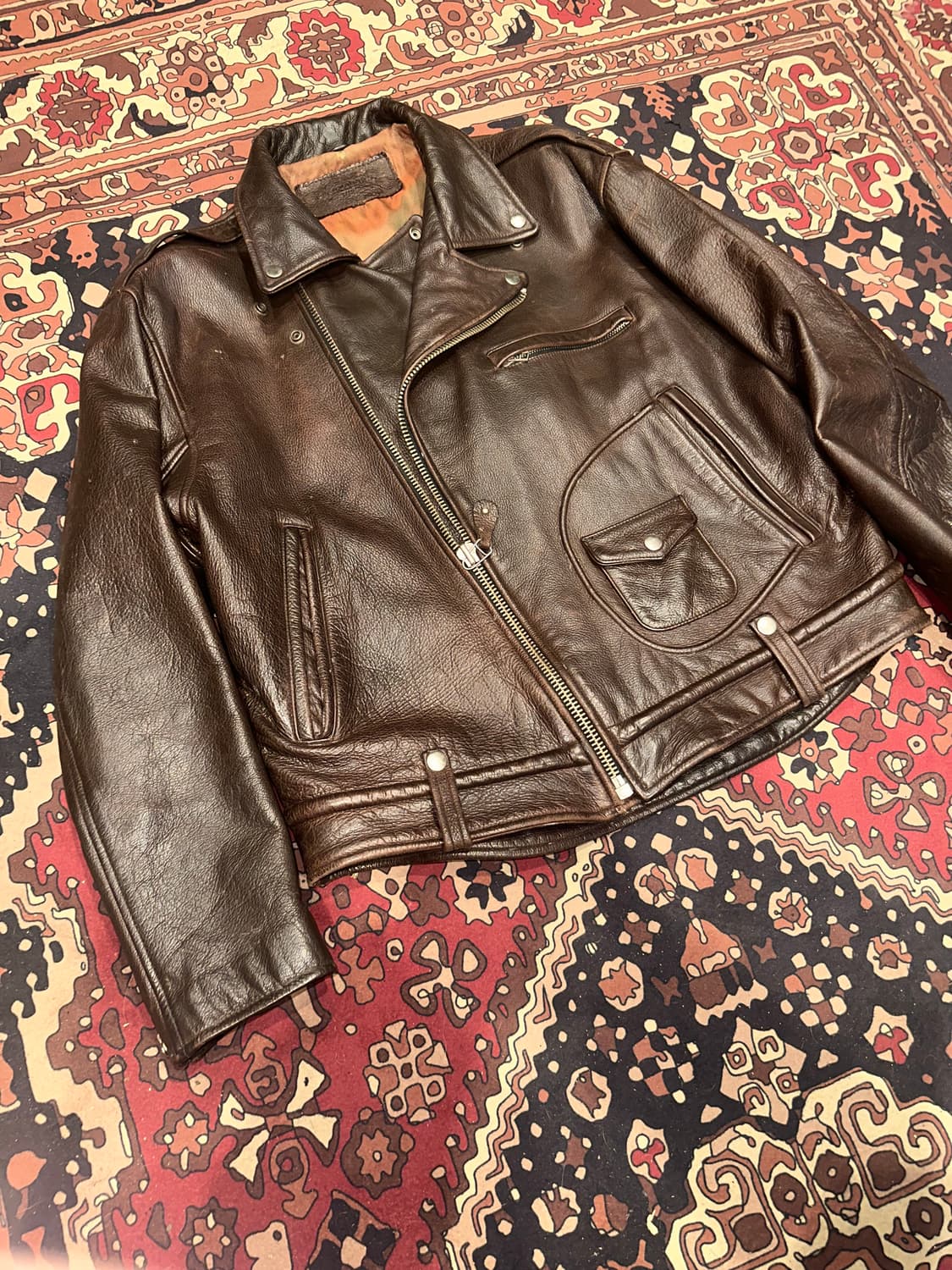 ( L-XL ) 가죽자켓 라이더자켓 바이커자켓 봄버자켓 빈티지가죽 상품이미지6