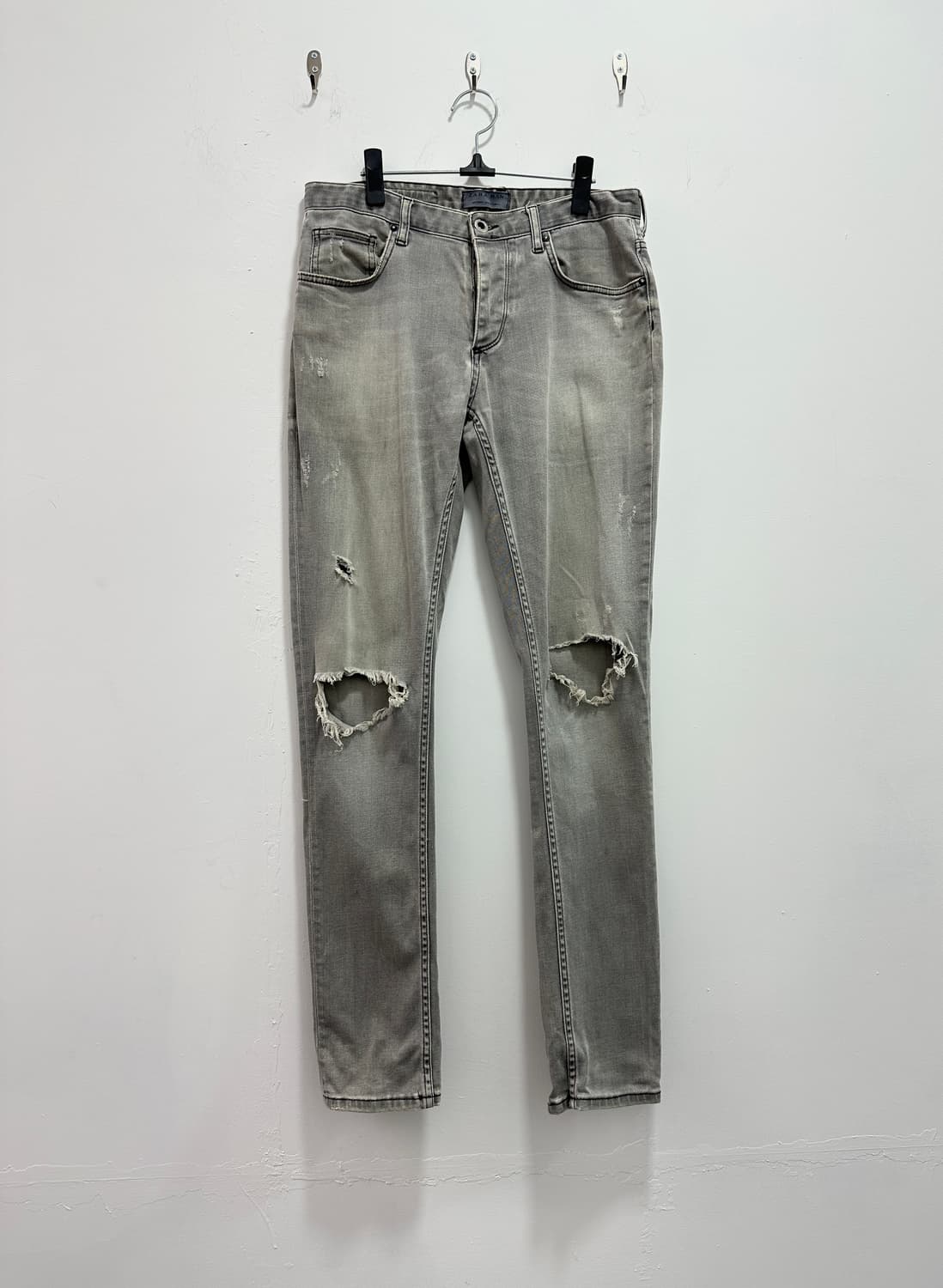 Zara man destroyed gray washing jeans 상품이미지4