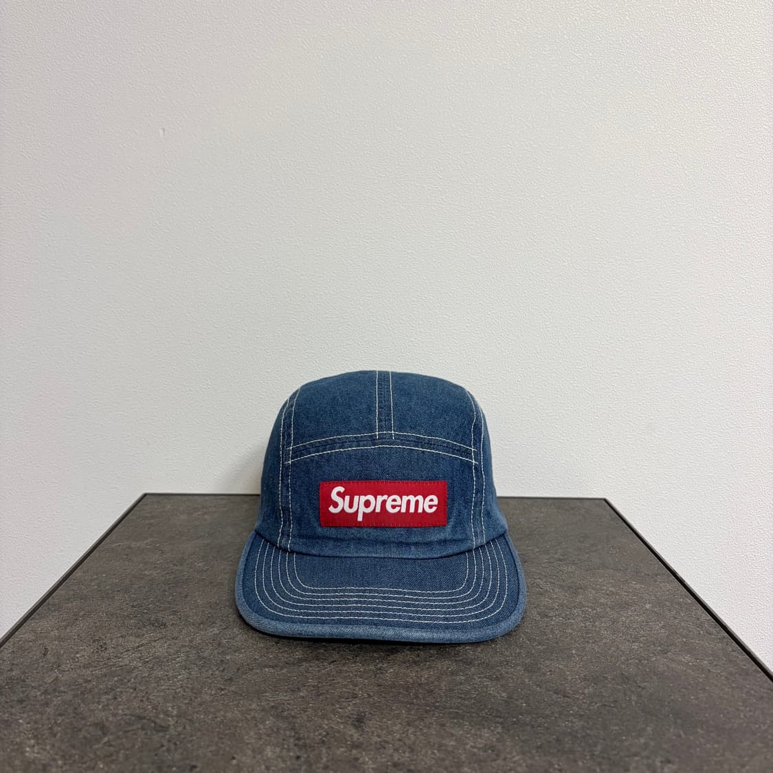 (OS) 슈프림 박스로고 캠프캡 모자 스티치 데님 상품이미지1