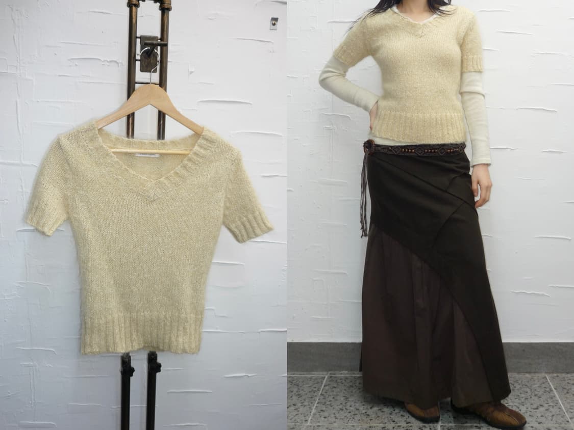 ivory v-neck knit top 상품이미지1