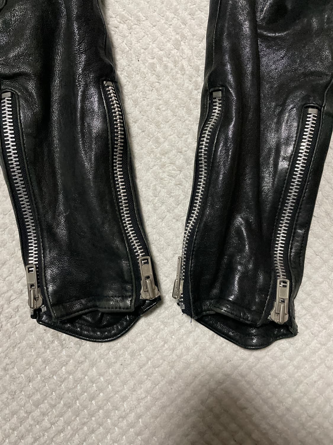 광희시장 웨스턴 무드 램스킨 양가죽 바이커 레더 자켓 상품이미지8