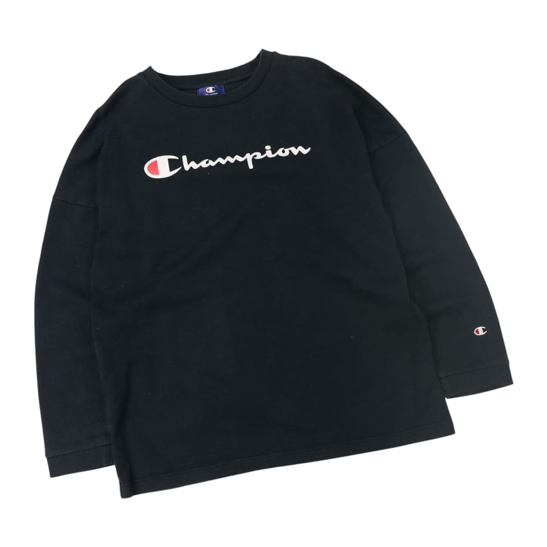Champion 챔피온 빈티지 빅로고 블랙 롱슬리브 맨투맨 L 상품이미지1