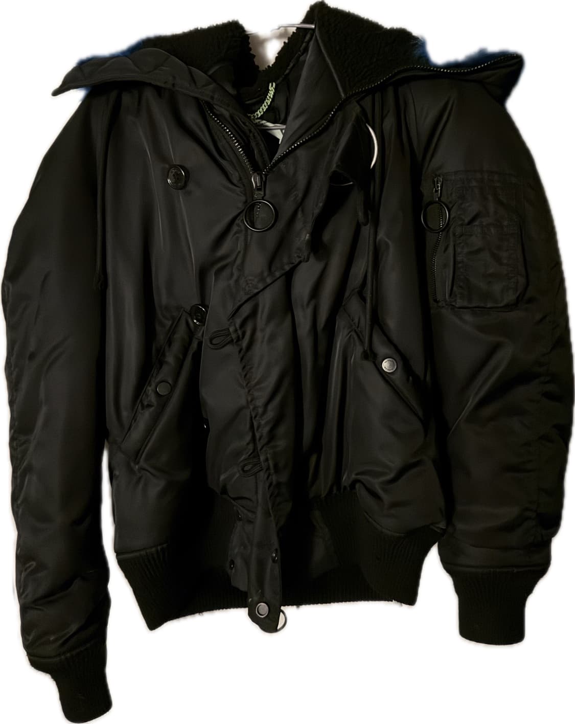 오프화이트 블루 퍼 자켓 S 상품이미지2