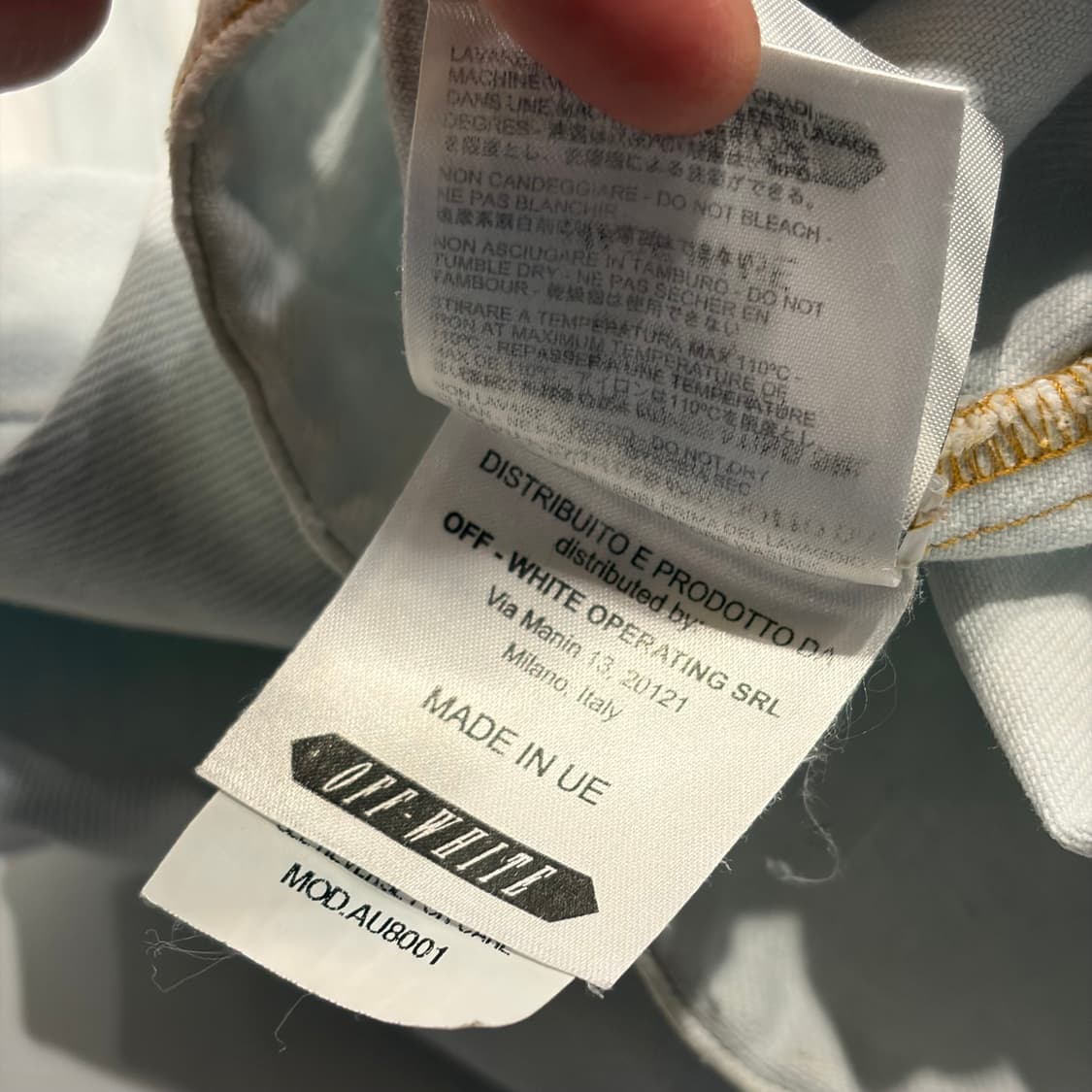 [L] 오프화이트 빈티지 연청 데님 셔츠 C37 상품이미지8