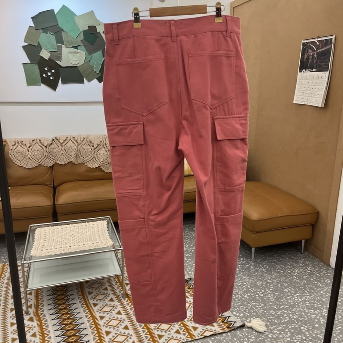 네스티킥 빈티지 스트릿 Y2K 딸기우유 코랄 카고팬츠 L C10723 상품이미지4