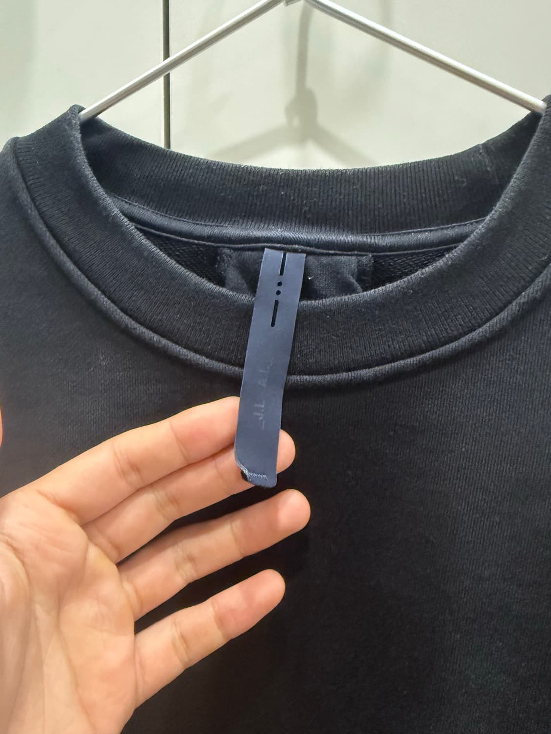 [L] JLAL 코튼 절개 스웻셔츠 맨투맨 블랙 상품이미지5