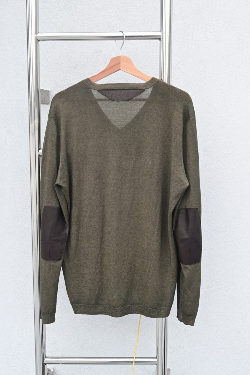 Leather Patch Silk Wool Sweater 상품이미지7