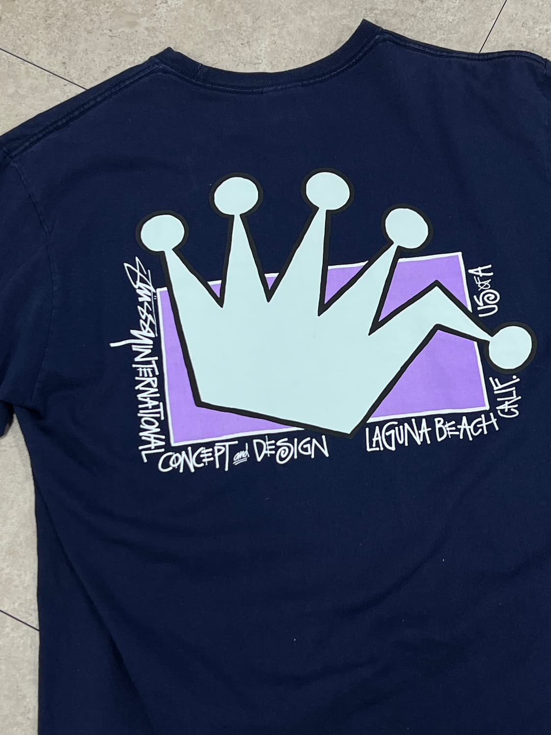 스투시 LB 크라운 반팔 티셔츠 네이비 상품이미지5