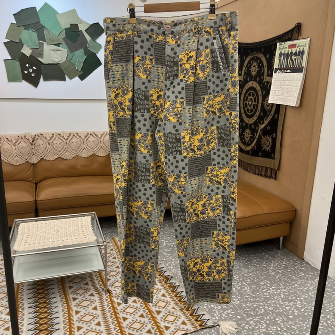 디스이즈네버댓 스트릿 펑크 키치 에스닉 패턴 코튼팬츠 M C10880 상품이미지3