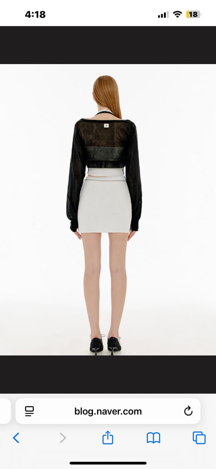 YUSE 유즈 - 썸머 홀터 니트탑 + 볼레로 세트 (블랙) 상품이미지2