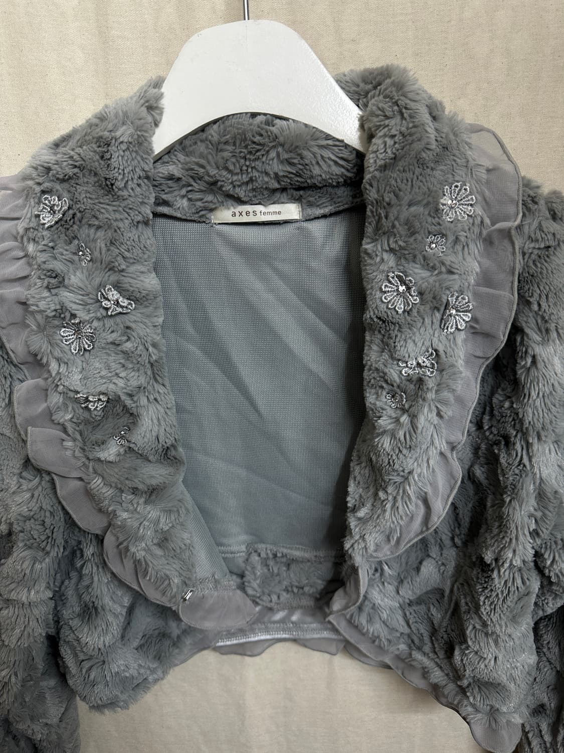 axes femme 퍼 가디건 상품이미지3