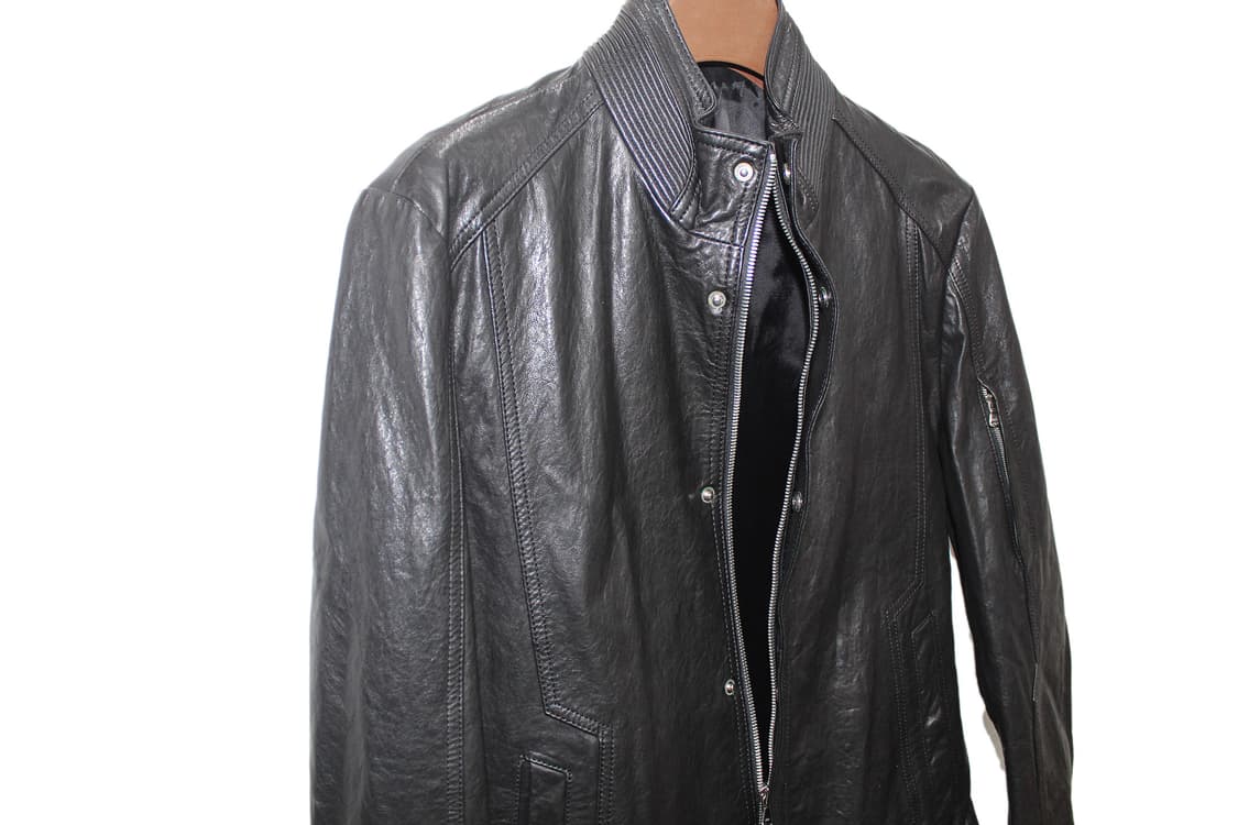 2000s JAPAN 하이넥 램스킨 레더 자켓 상품이미지5