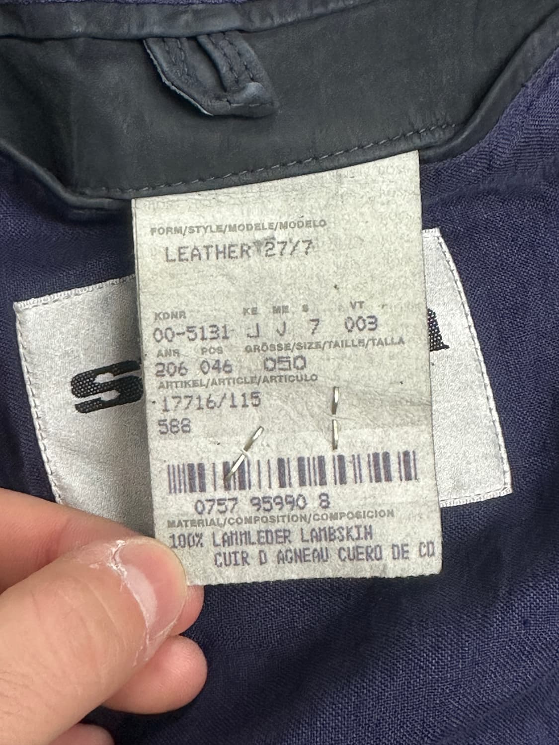 00s HUGO BOSS 램스킨 레더 자켓 50 상품이미지7