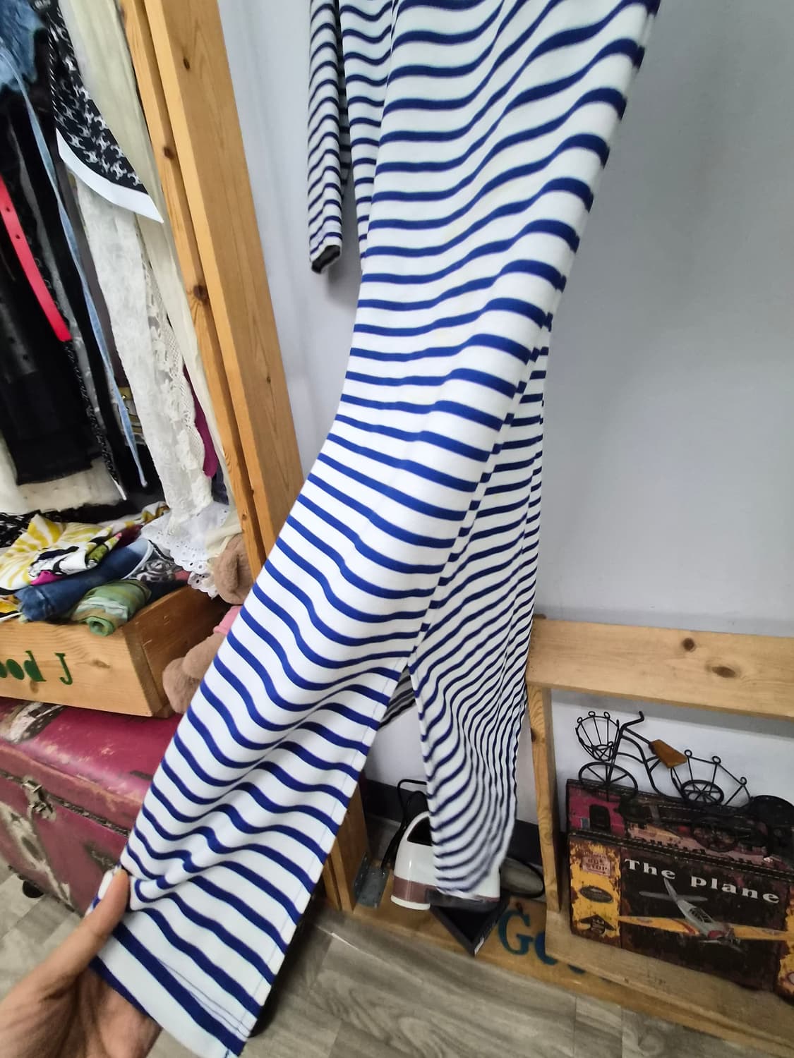 랑자머 스트라이프 이지 프릴 원피스 상품이미지7