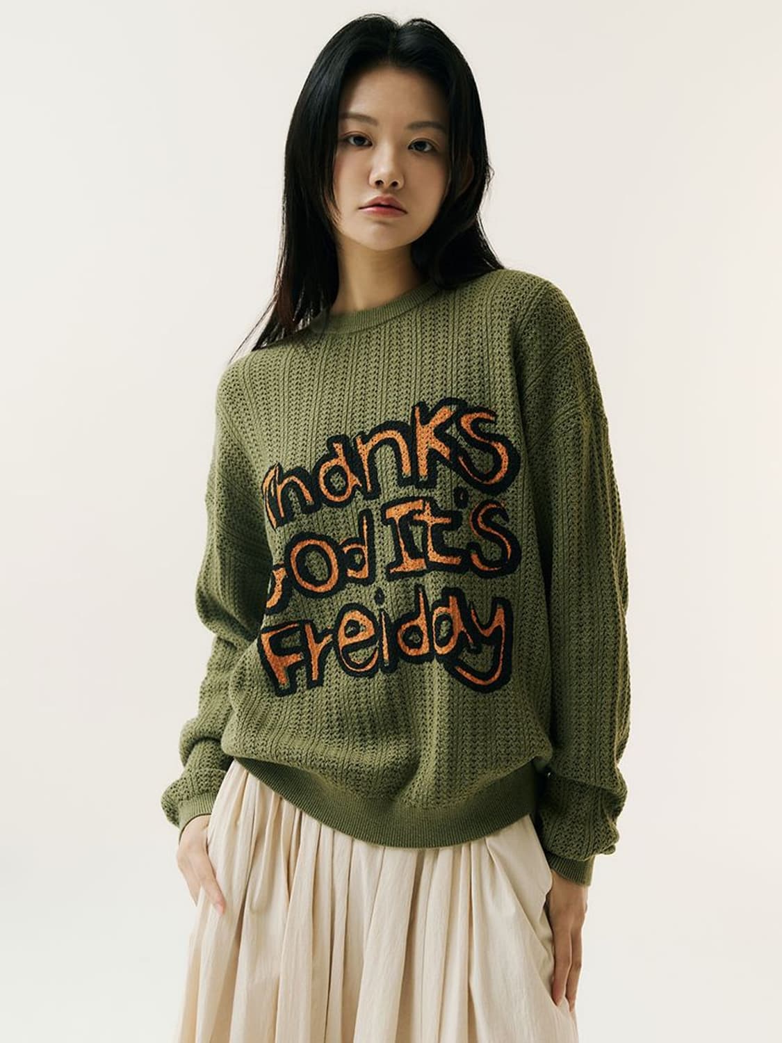 Frei 프라이 슬로건 니트 / 남성 니트/ 여성 니트  상품이미지1