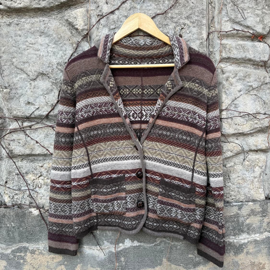 니트 가디건 패턴 울 모리 아메카지 히피 보헤미안 에스닉 빈티지 자켓 상품이미지1