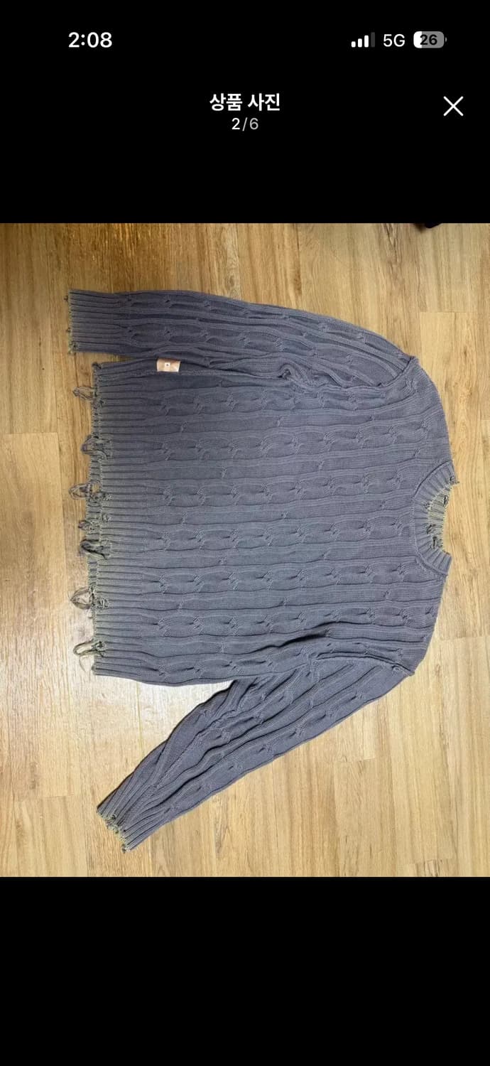 ETCE 샌드 워싱 데미지 니트 m사이즈 상품이미지2