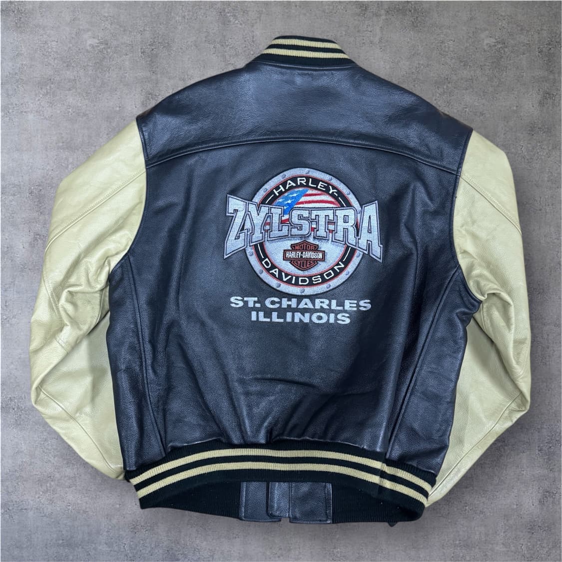 할리데이비슨 레더 바시티 자켓 M 상품이미지3