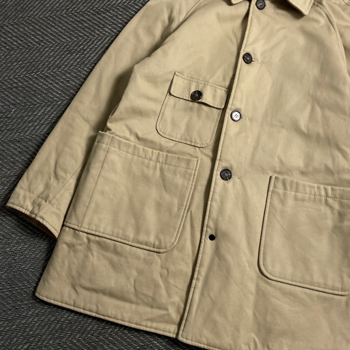 hipster&co 베이지 미니멀 혼방 헤비 웨이트 워크 코트y 4955 상품이미지4