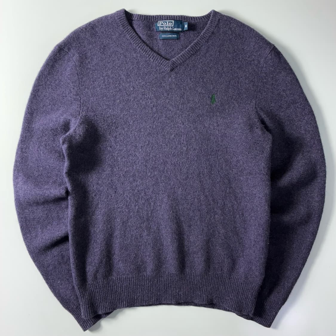 Polo  폴로 랄프로렌 자수 램스울 퍼플 브이넥 니트  상품이미지1