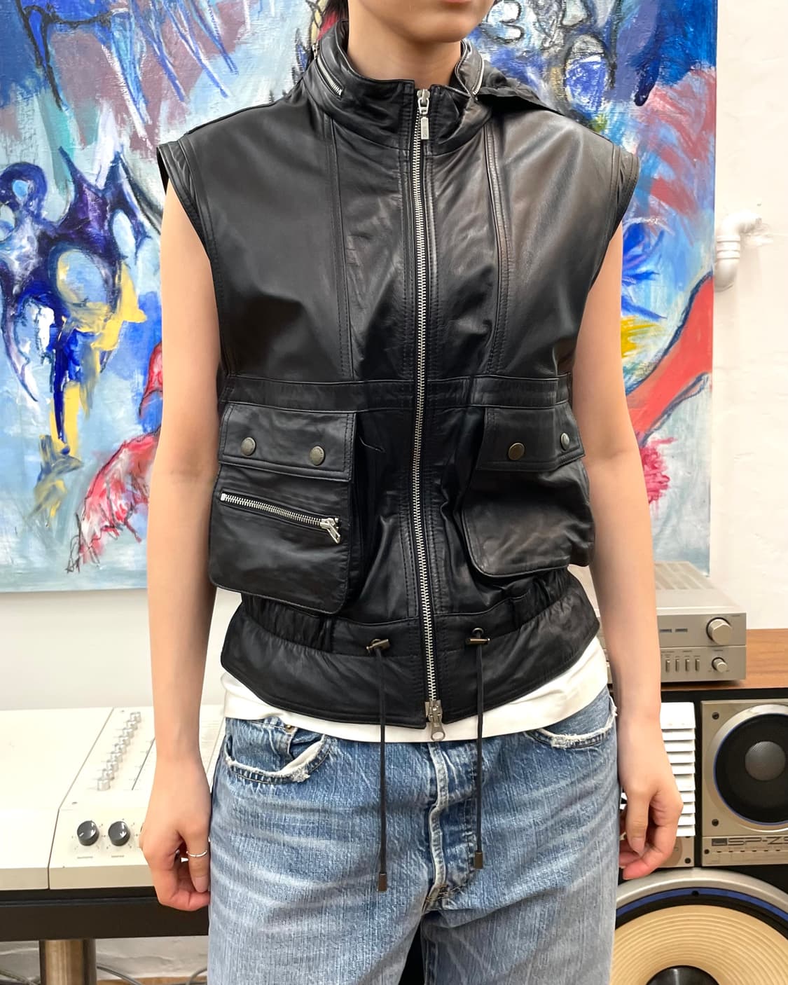 [34] See by Chloe 끌로에 후드 레더 베스트 상품이미지1