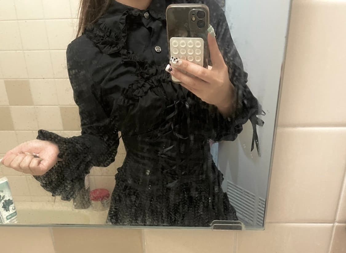 바디라인 로리타 고딕 셔츠 + 코르셋 세트 상품이미지1