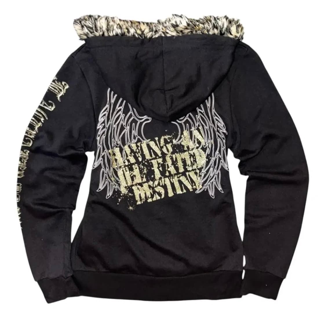 갸루 오네갸루 레오파드 호피퍼 빈티지 후드집업 상품이미지2