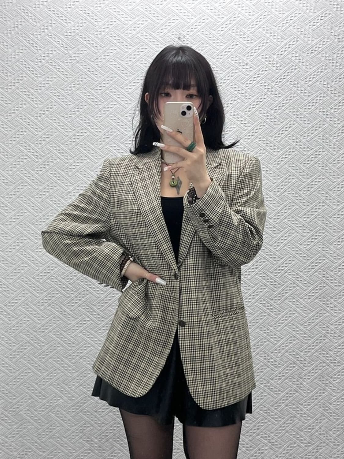 입생로랑 퓨어옴므 빈티지 모던시크 체크 블레이저 자켓 39R C10955 상품이미지2