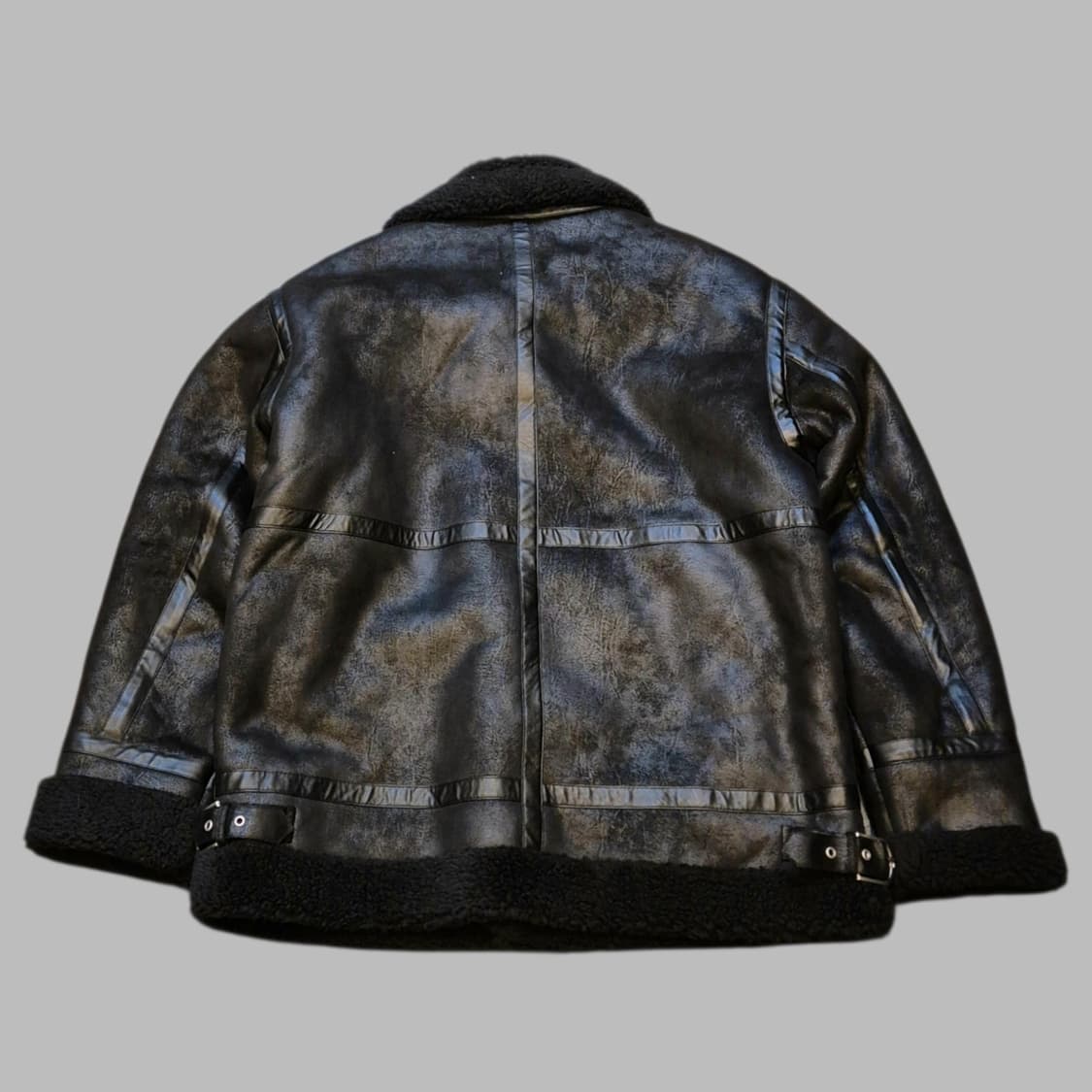 M~L(착샷잇음) 블랙 무스탕자켓  상품이미지2