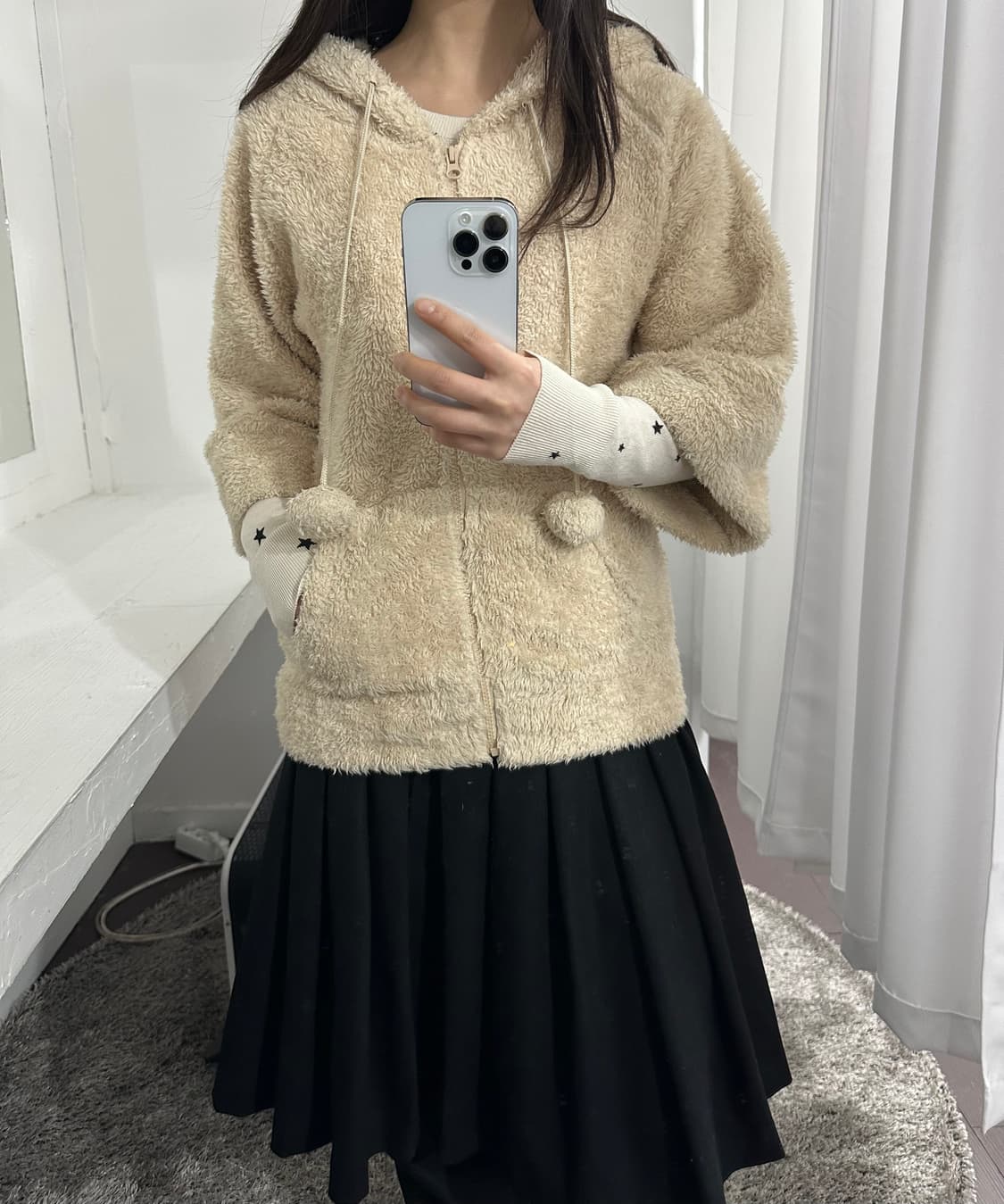 cute fleece hood zipup 상품이미지2