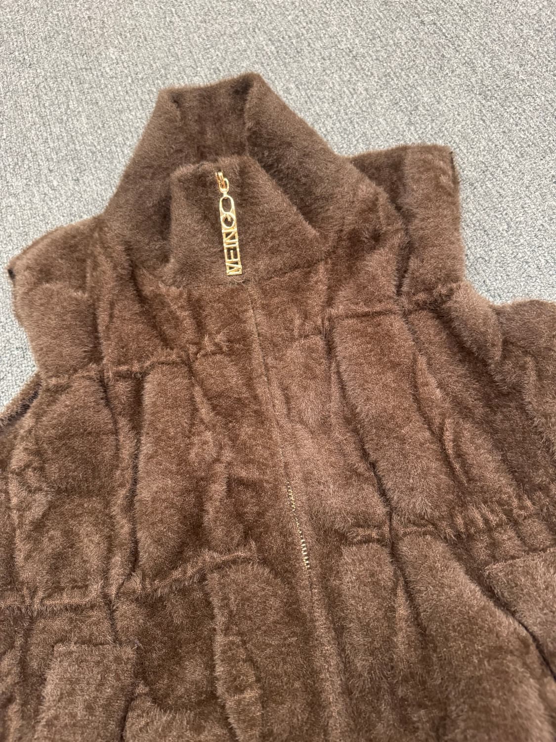 OS)Japanese vintage 밍크 퍼 브라운 조끼 베스트 상품이미지2