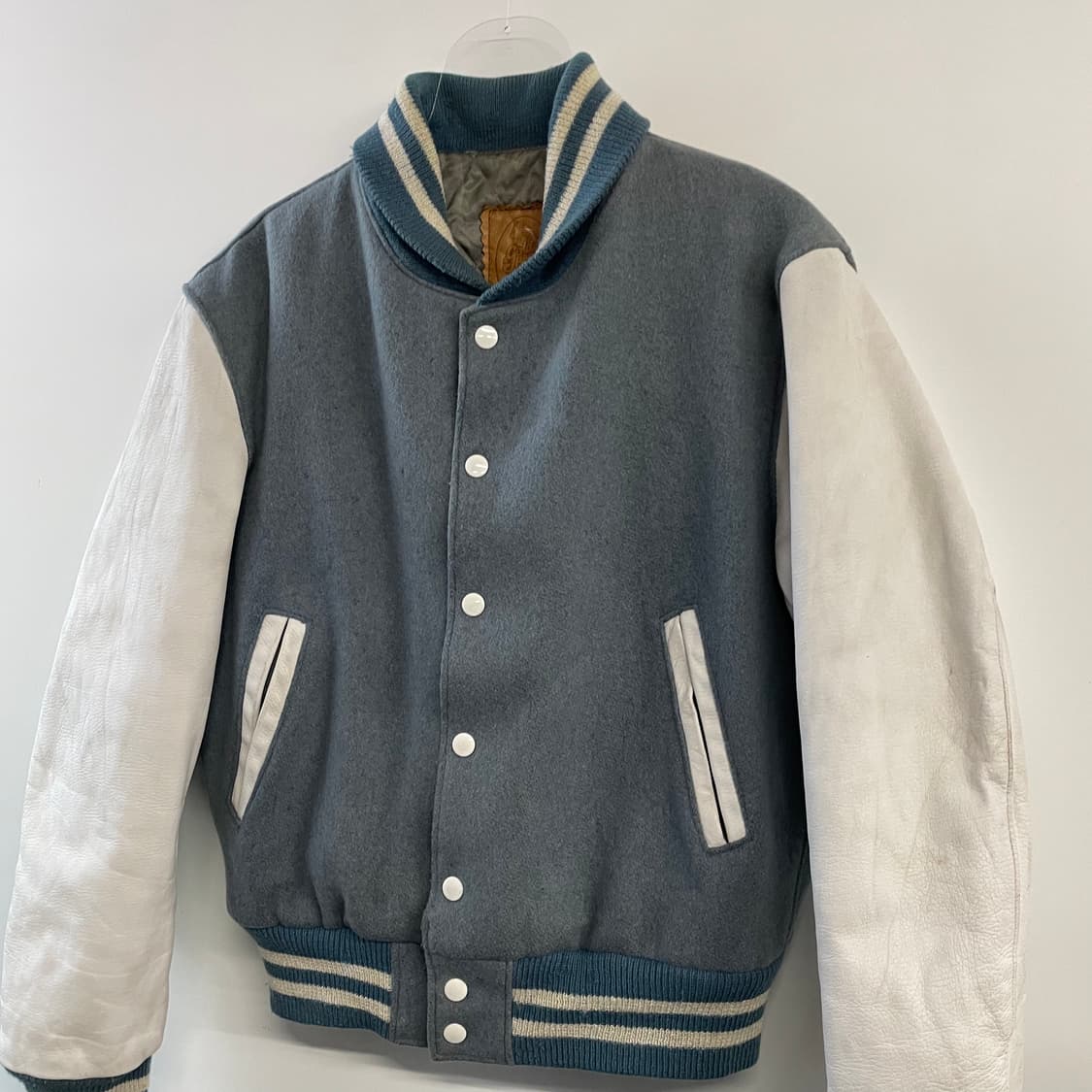 골든베어 가죽 바시티자켓 상품이미지4