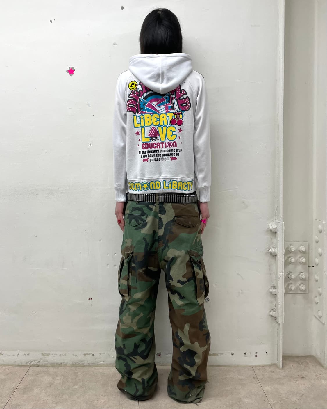 Retro Strawberry Multi-White Hooded Zip 상품이미지8