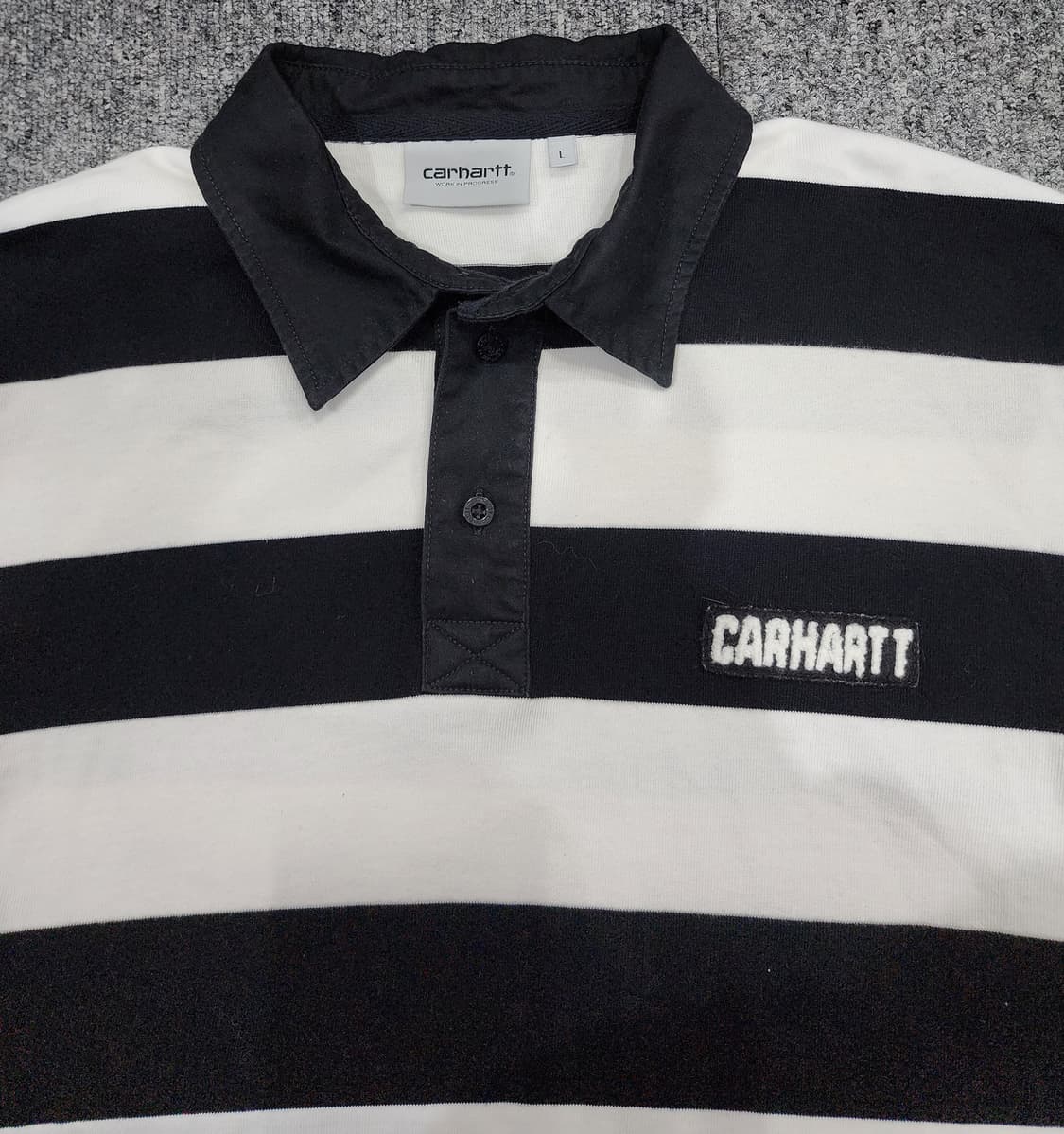 칼하트 Wip 이스턴 스트라이프 럭비 폴로 카라티 L 상품이미지3
