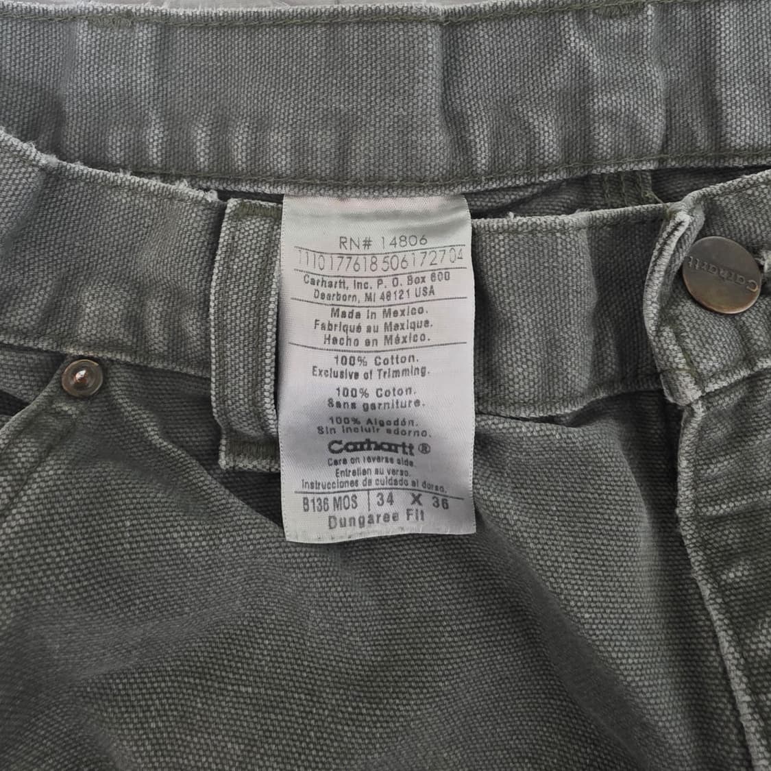 [34X36] 빈티지 칼하트 더블니 B136MOS 트래쉬드워크팬츠 M-1 상품이미지5