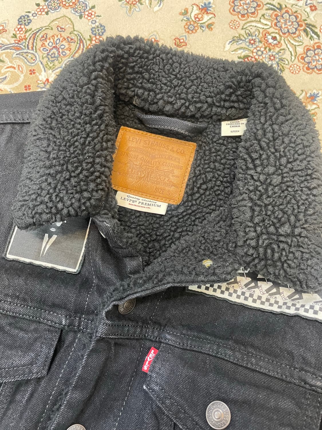 리바이스 빅E 셰르파 트러커 패치 배틀 데님 자켓 블랙 S 상품이미지3