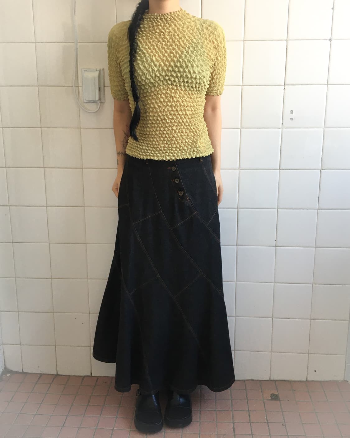 Pleats popcorn top 상품이미지1