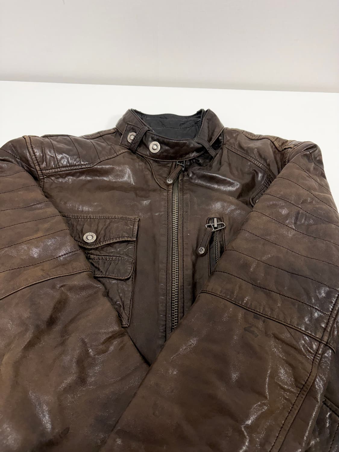 [L] 웨스턴 무드 램스킨 가죽 자켓 상품이미지3