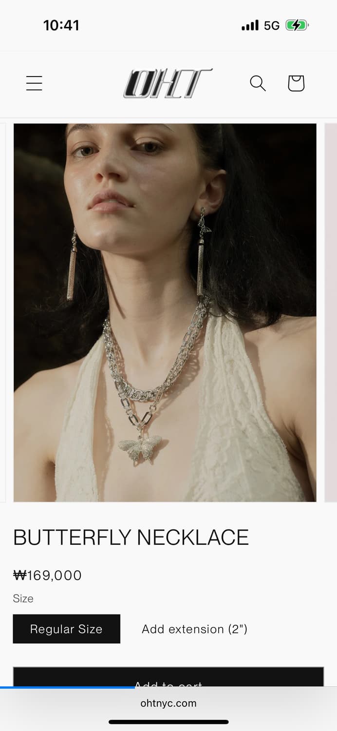 OHTNYC butterfly necklace  상품이미지3