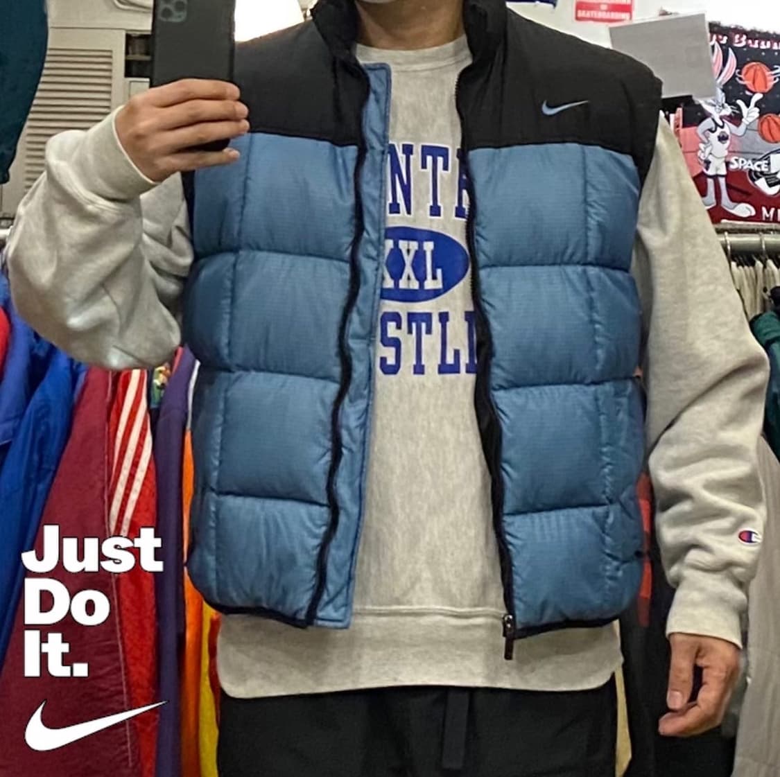 레어 90s USA 나이키 올드스쿨 다운베스트 상품이미지1