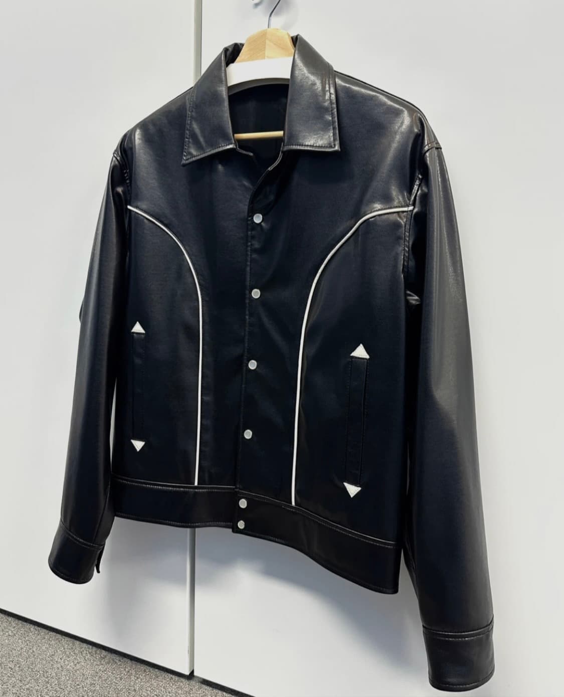 [유스/레더] japan fabric faux leather 자켓 상품이미지5