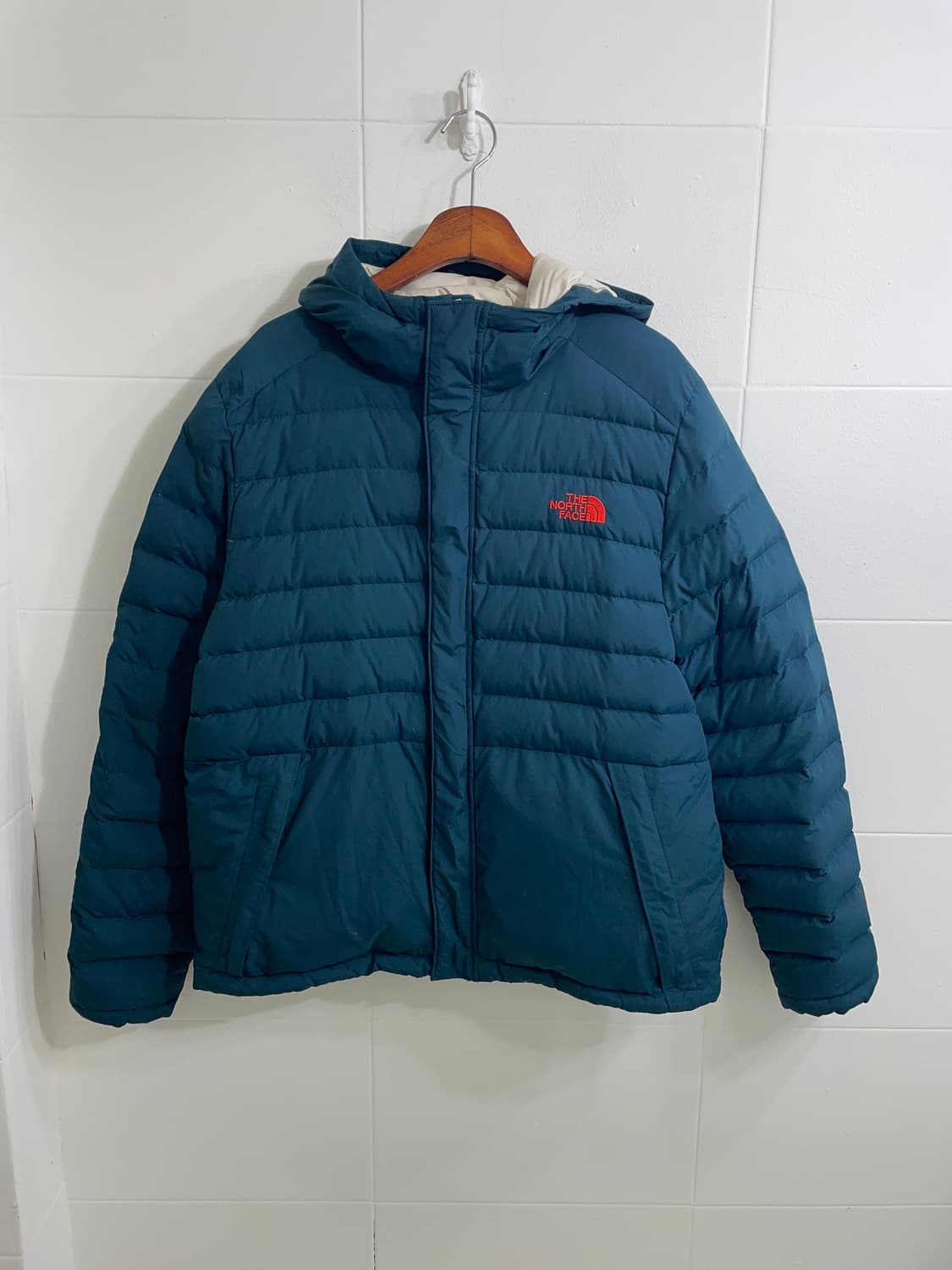 노스페이스 청록 오버핏 경량패딩 상품이미지4